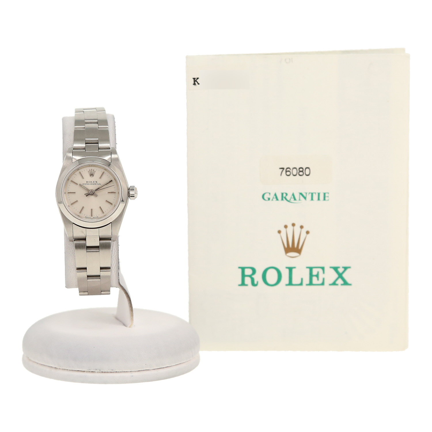 Montre Rolex Lady Oyster Perpetual en acier Ref: Rolex - 76080  Vers 2001 - Detail D2