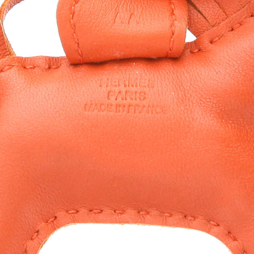 Bolsa accesorio Hermès  Rodeo en cuero swift naranja Terre Battue - Detail D2