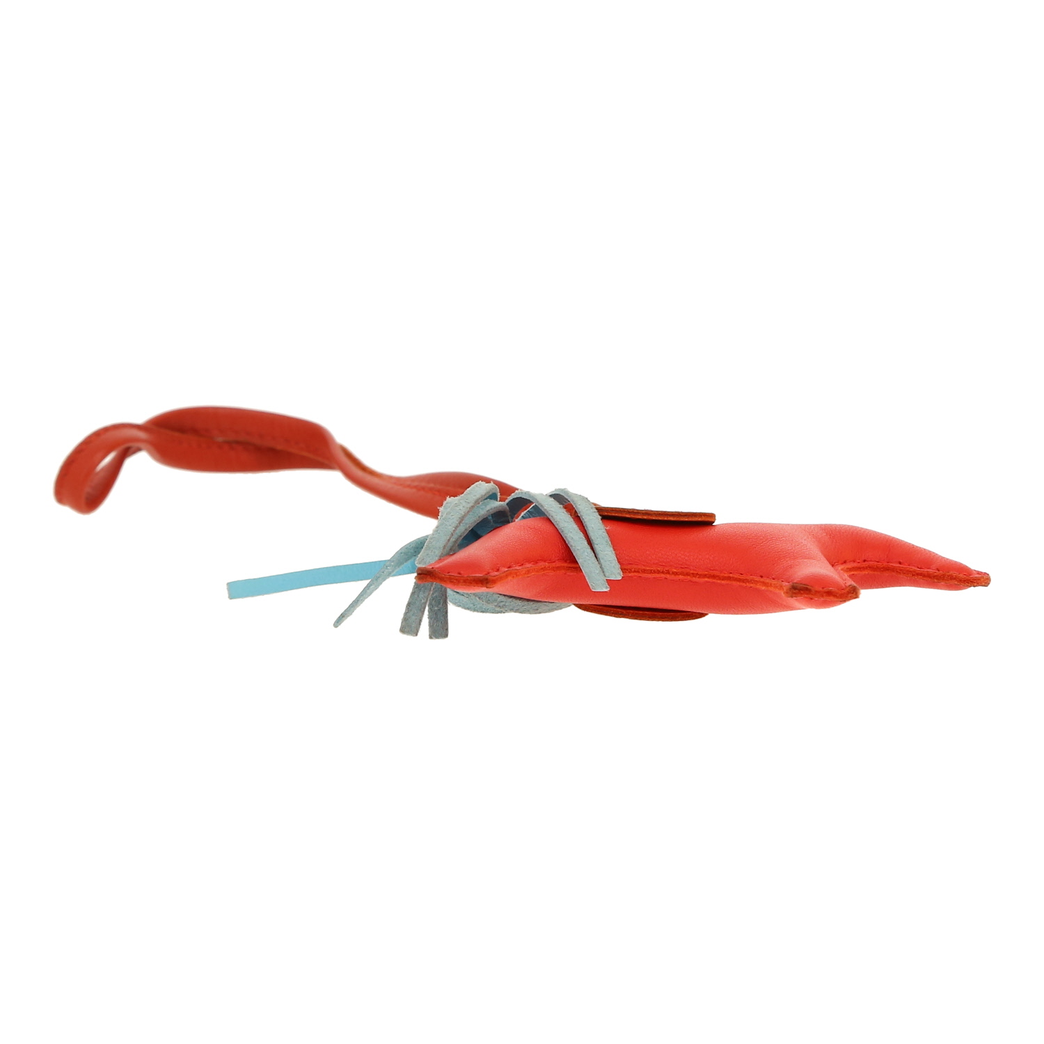 Hermès  Rodeo  bag accessory  in blue, red and Terre Battue Swift leather - Detail D1