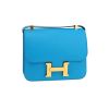 Sac bandoulière Hermès Constance en cuir epsom bleu - 360 thumbnail