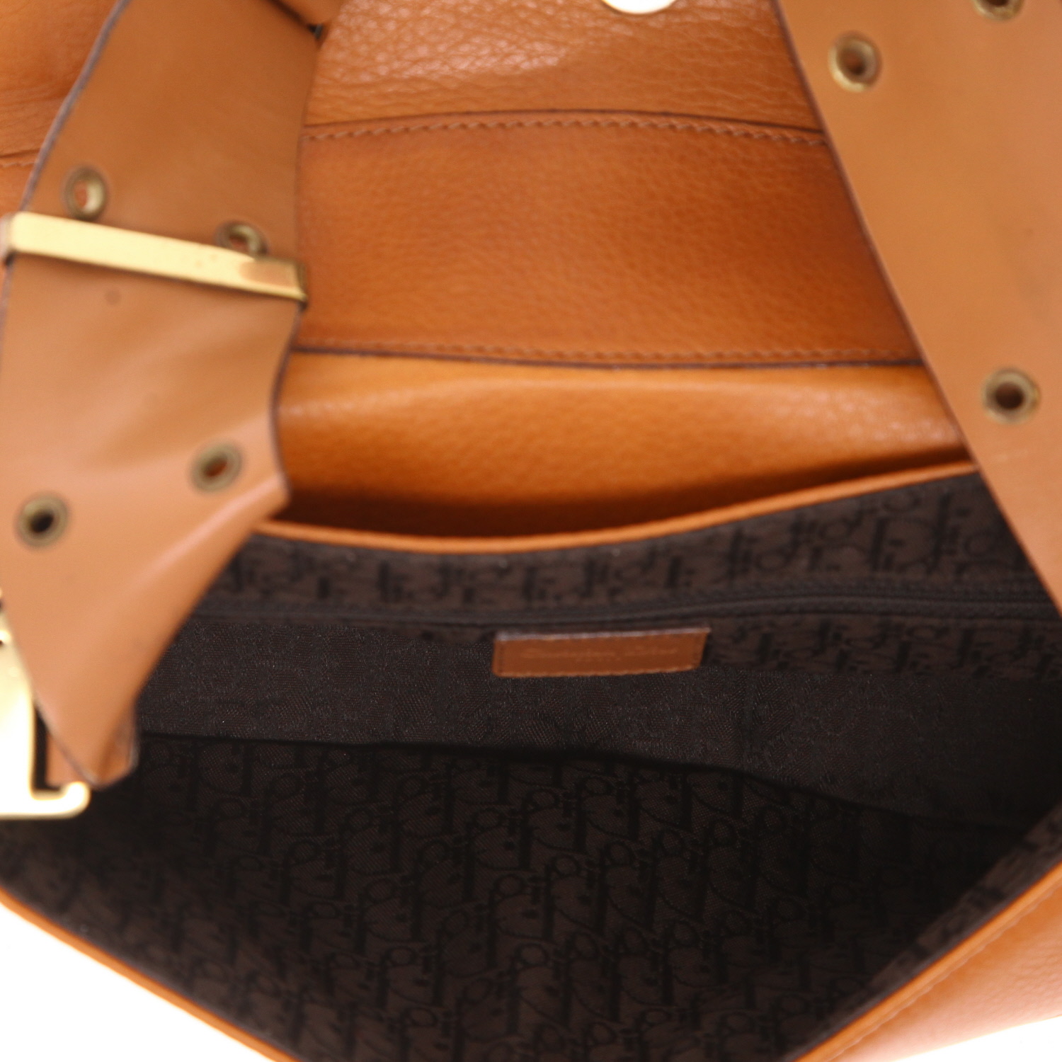 Dior  Colombus handbag  in brown leather - Detail D3