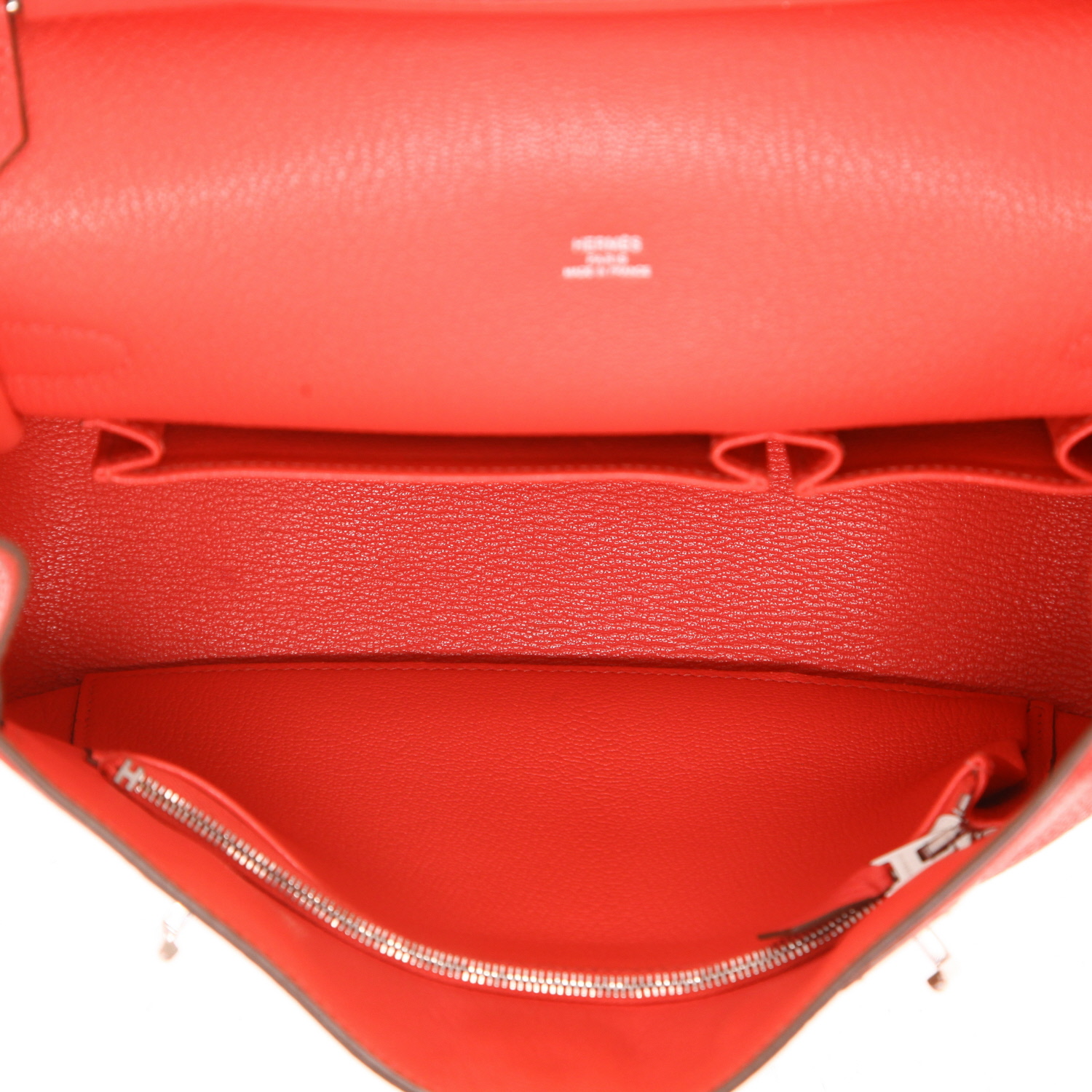 Bolso bandolera Hermès  Jypsiere en cuero togo rosa - Detail D4