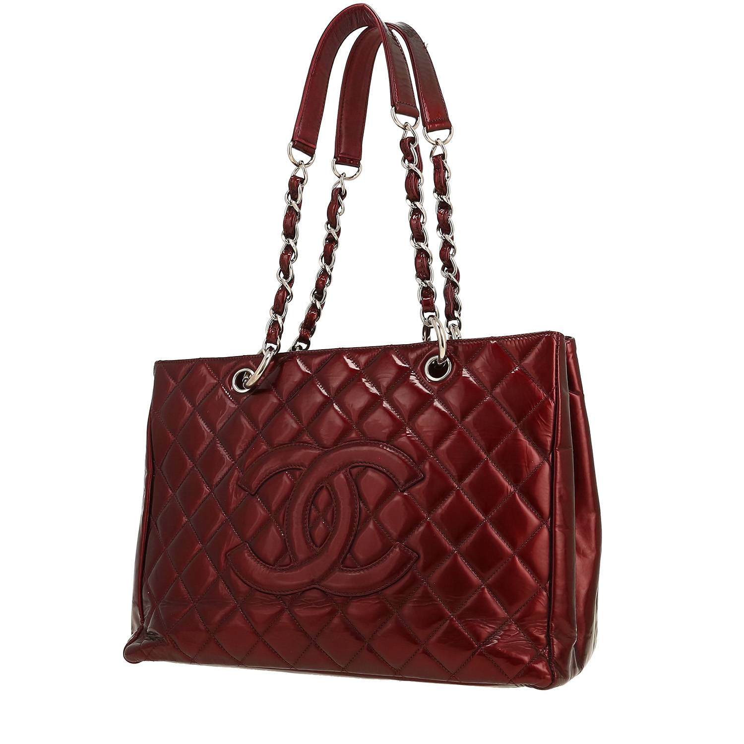 Bolso Cabás Chanel  Shopping GST en charol acolchado color burdeos - 00pp