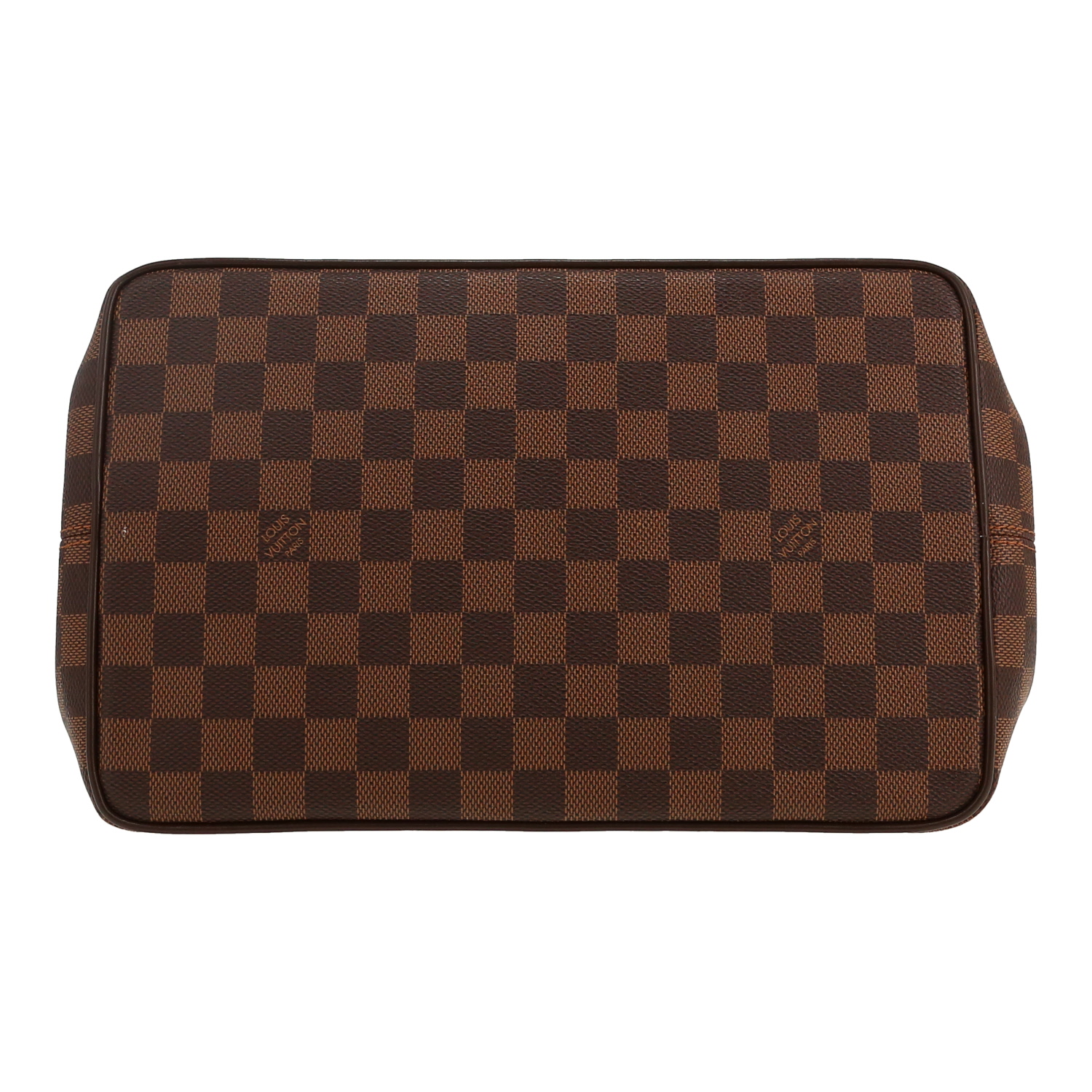 Sac bandoulière Louis Vuitton  Bergamo en toile damier ébène et cuir marron - Detail D1