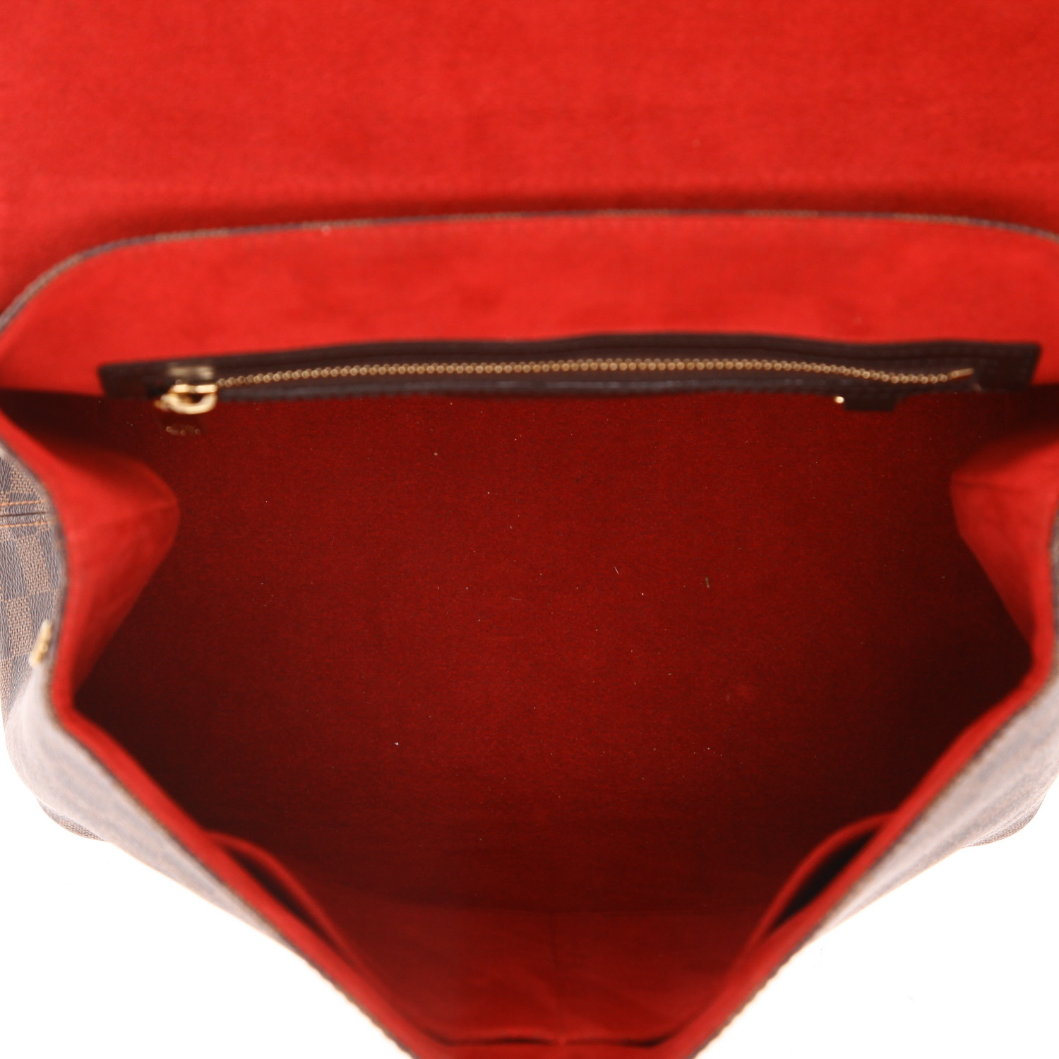 Borsa a tracolla Louis Vuitton  Bergamo in tela a scacchi ebana e pelle marrone - Detail D3