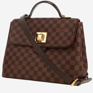 Sac bandoulière Louis Vuitton  Bergamo en toile damier ébène et cuir marron