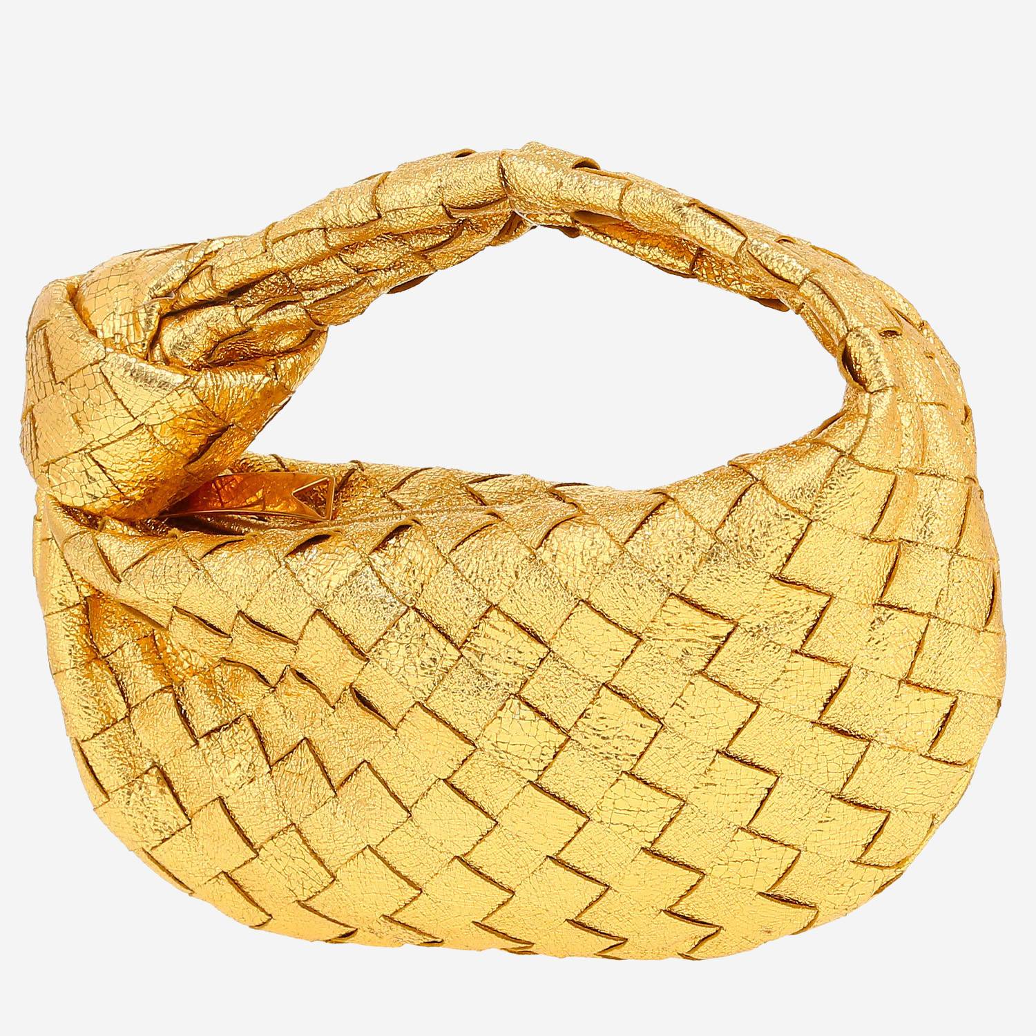 Borsa Bottega Veneta  Mini Jodie in pelle intrecciata dorata