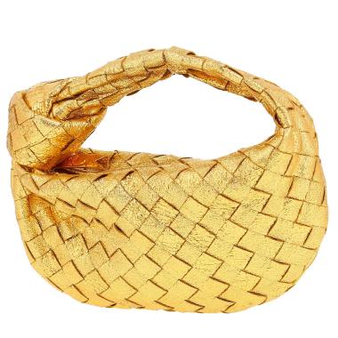 Borsa Bottega Veneta  Mini Jodie in pelle intrecciata dorata