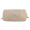 Shopping bag Louis Vuitton  Neverfull in tela a scacchi azzurro e pelle naturale - Detail D1 thumbnail