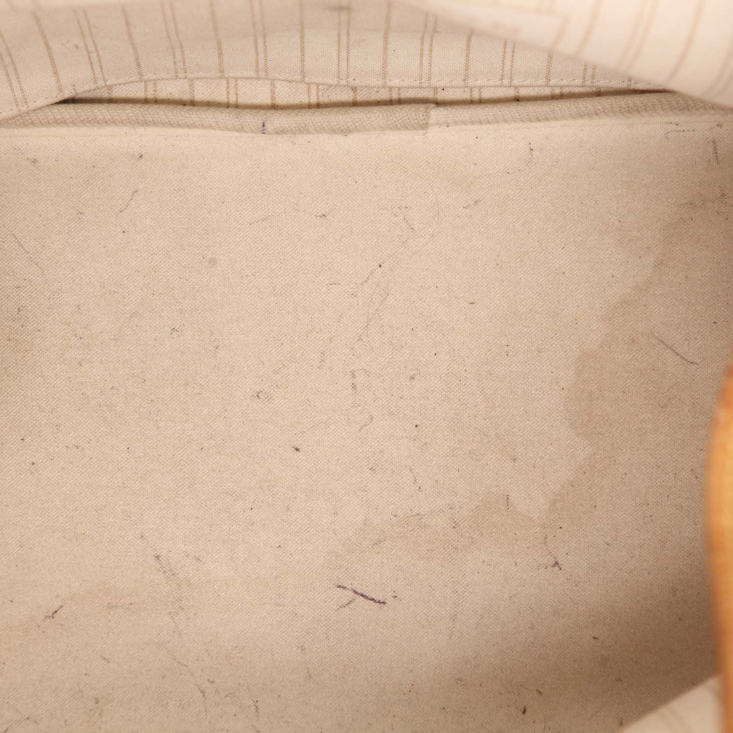 Sac cabas Louis Vuitton  Neverfull en toile damier azur et cuir naturel - Detail D3