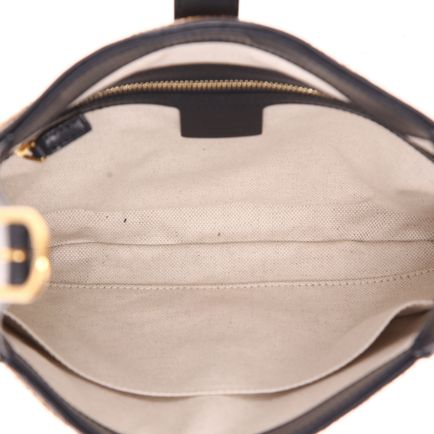Gucci  Jackie handbag  in brown raphia  and blue leather - Detail D3