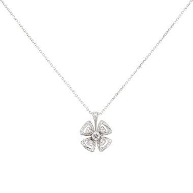 Collier Bulgari Fiorever en or blanc et diamants