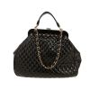 Chanel  Vintage handbag  in black patent quilted leather - 360 thumbnail