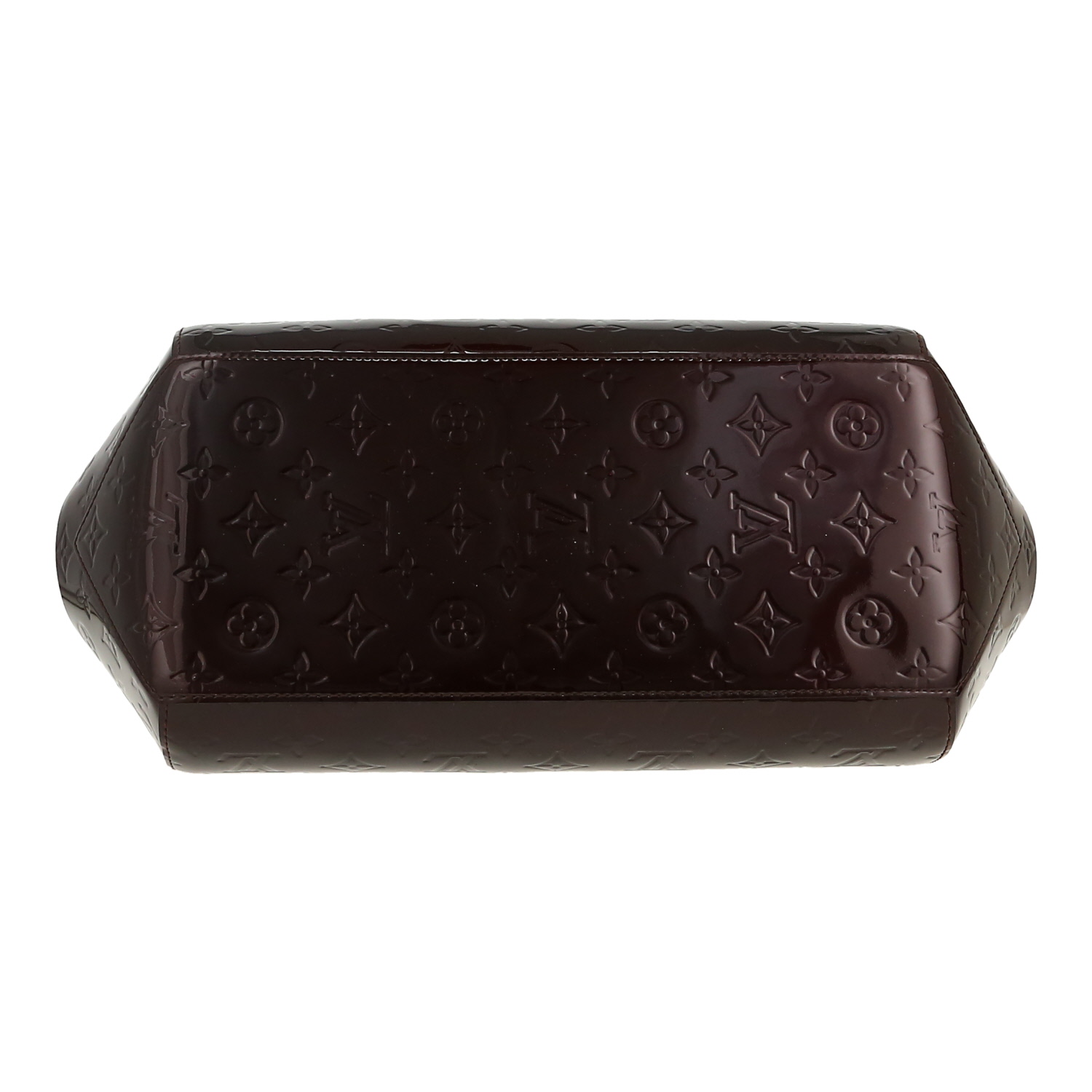 Bolso para llevar al hombro o en la mano Louis Vuitton  Sherwood en charol Monogram color berenjena - Detail D1