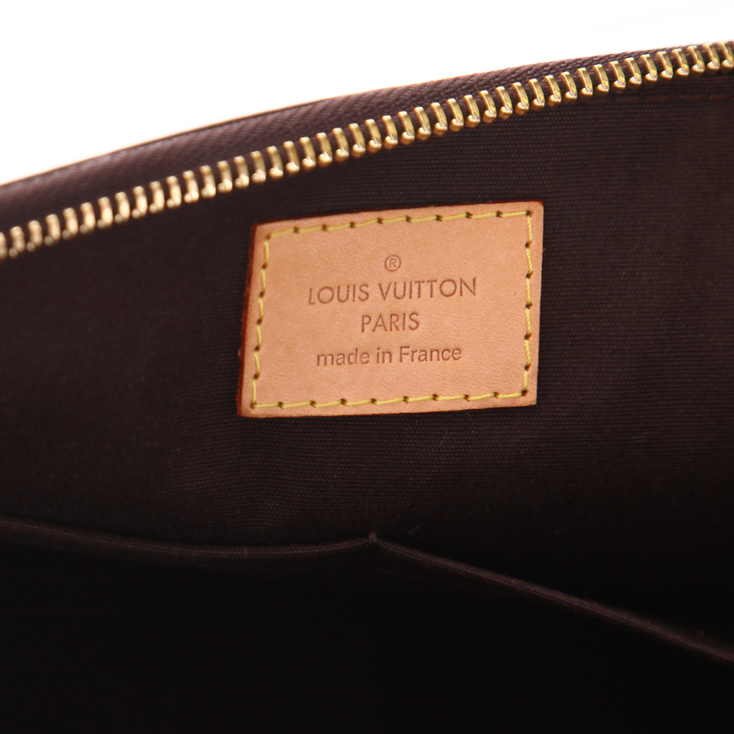 Sac porté épaule ou main Louis Vuitton  Sherwood en cuir verni monogram aubergine - Detail D2