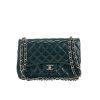 Sac bandoulière Chanel  Timeless Jumbo en cuir verni matelassé bleu-pétrole - 360 thumbnail