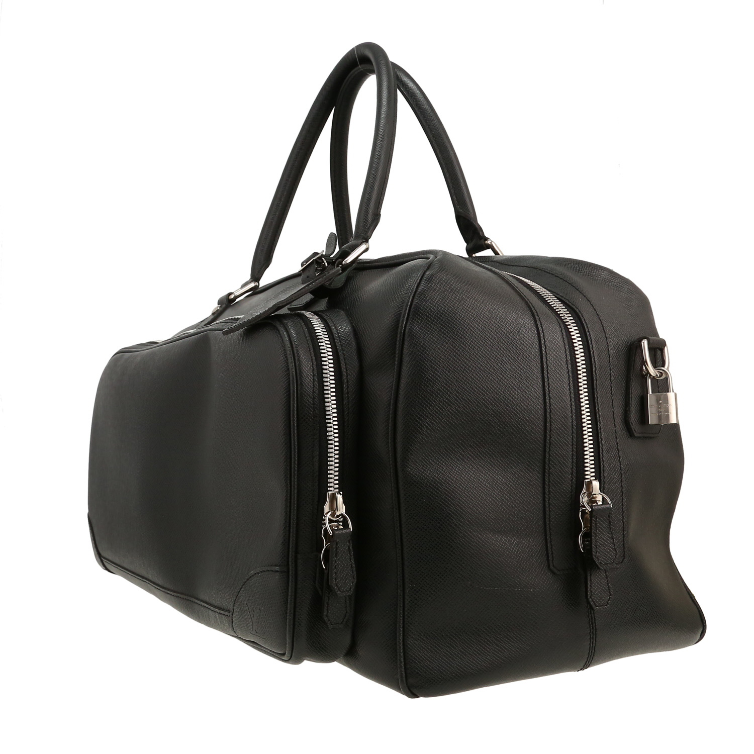 Bolsa de viaje Louis Vuitton   en cuero taiga gris antracita - Detail D4