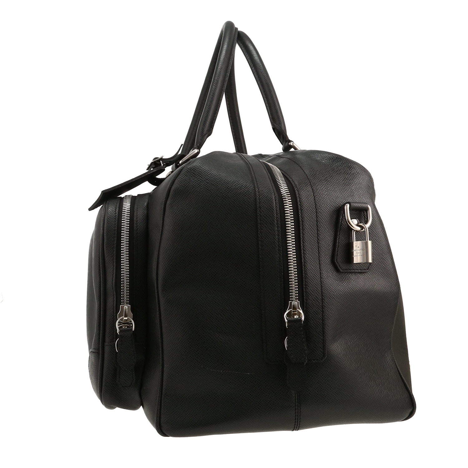 Borsa da viaggio Louis Vuitton   in pelle taiga grigio antracite - Detail D5