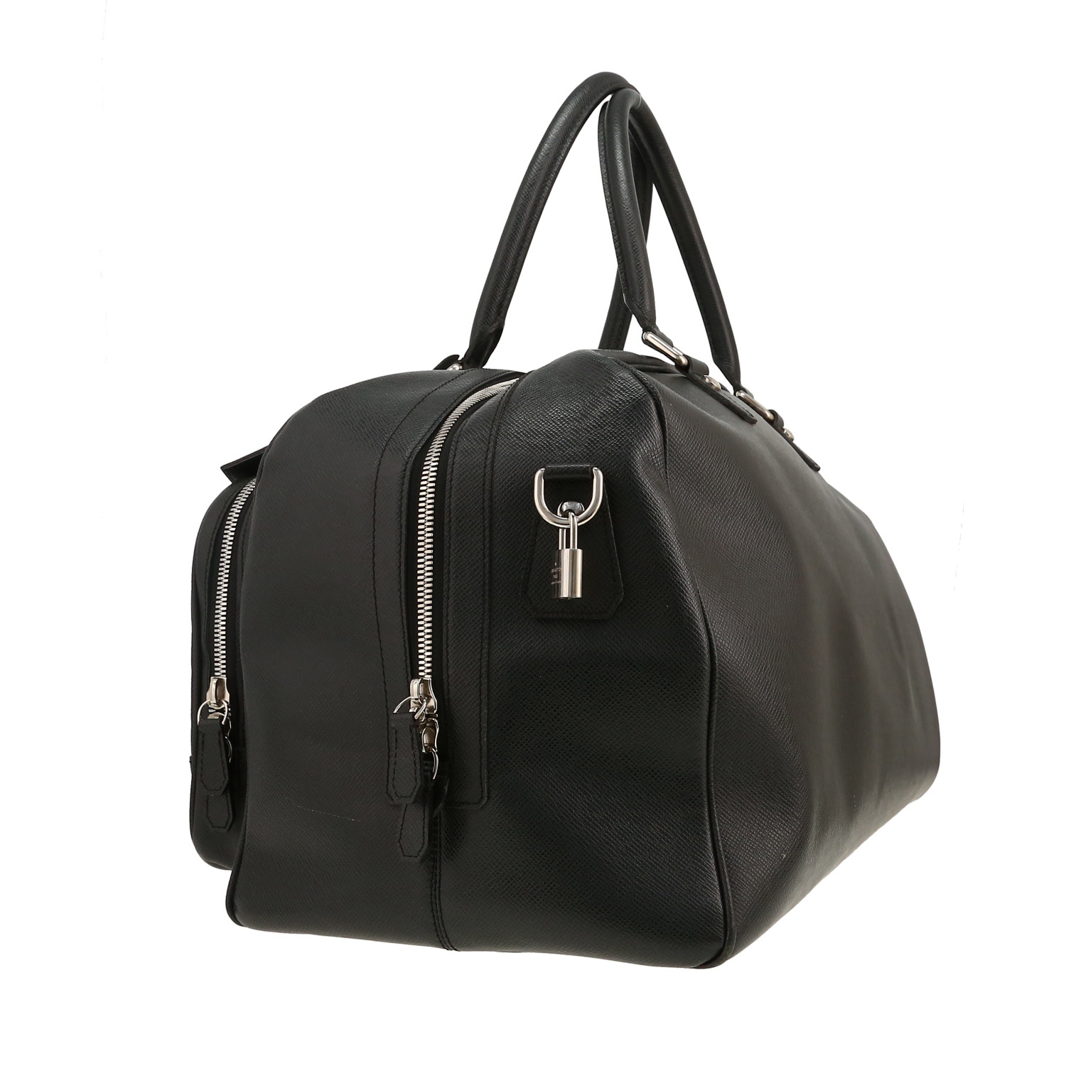 Bolsa de viaje Louis Vuitton   en cuero taiga gris antracita - Detail D7