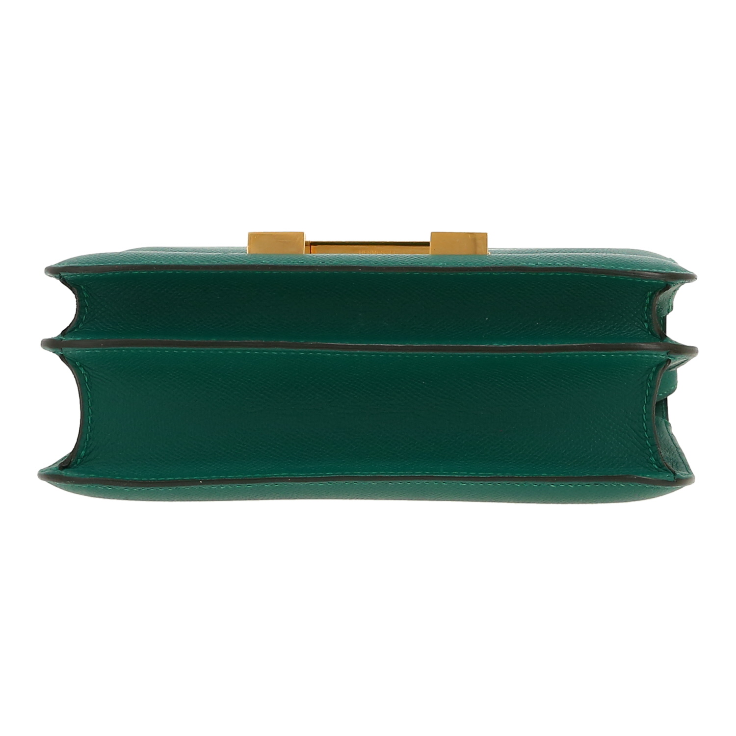 Bolso de mano Hermès  Constance en cuero epsom verde malaquita - Detail D1