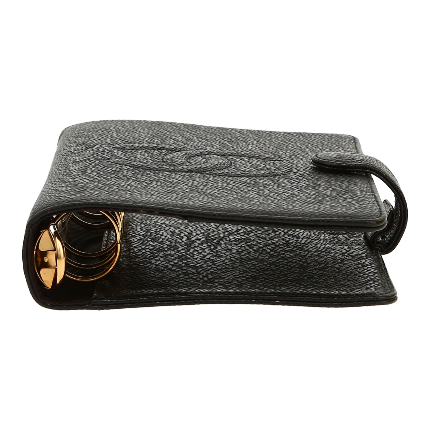 Billetera Chanel  Vintage en cuero granulado negro - Detail D1