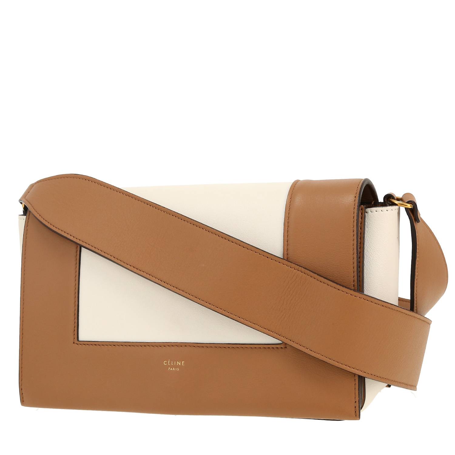 Sac porté épaule Celine  Frame en cuir beige et marron