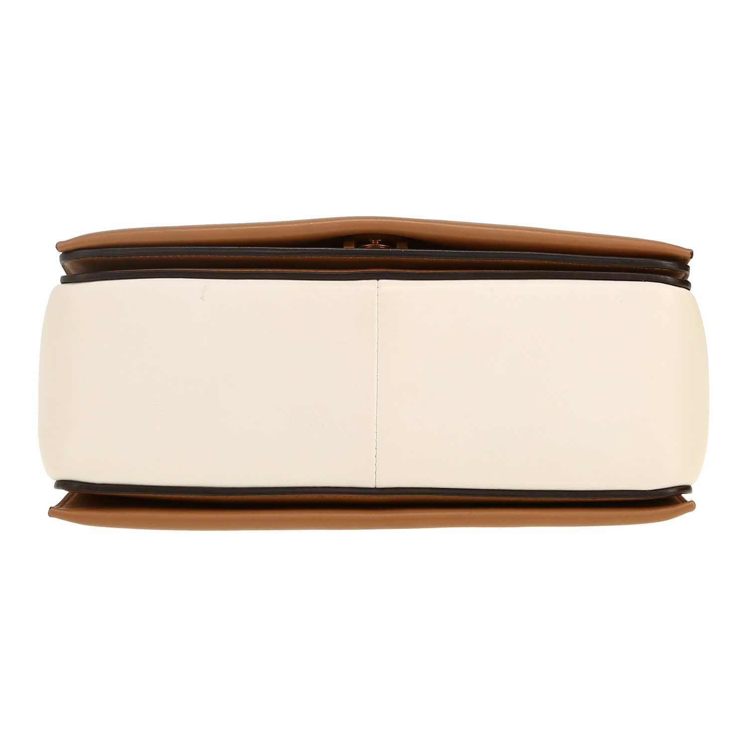 Borsa a spalla Celine  Frame in pelle beige e marrone - Detail D1
