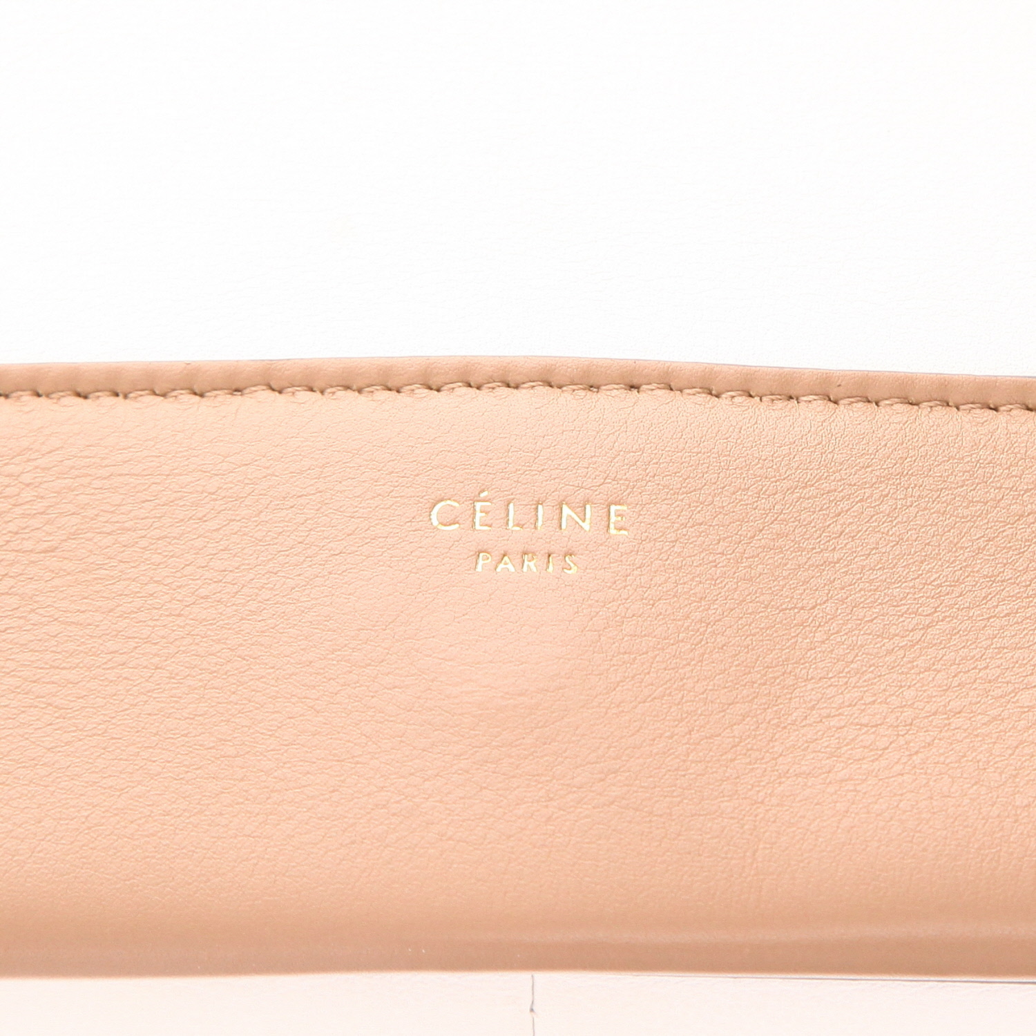 Borsa a spalla Celine  Frame in pelle beige e marrone - Detail D2