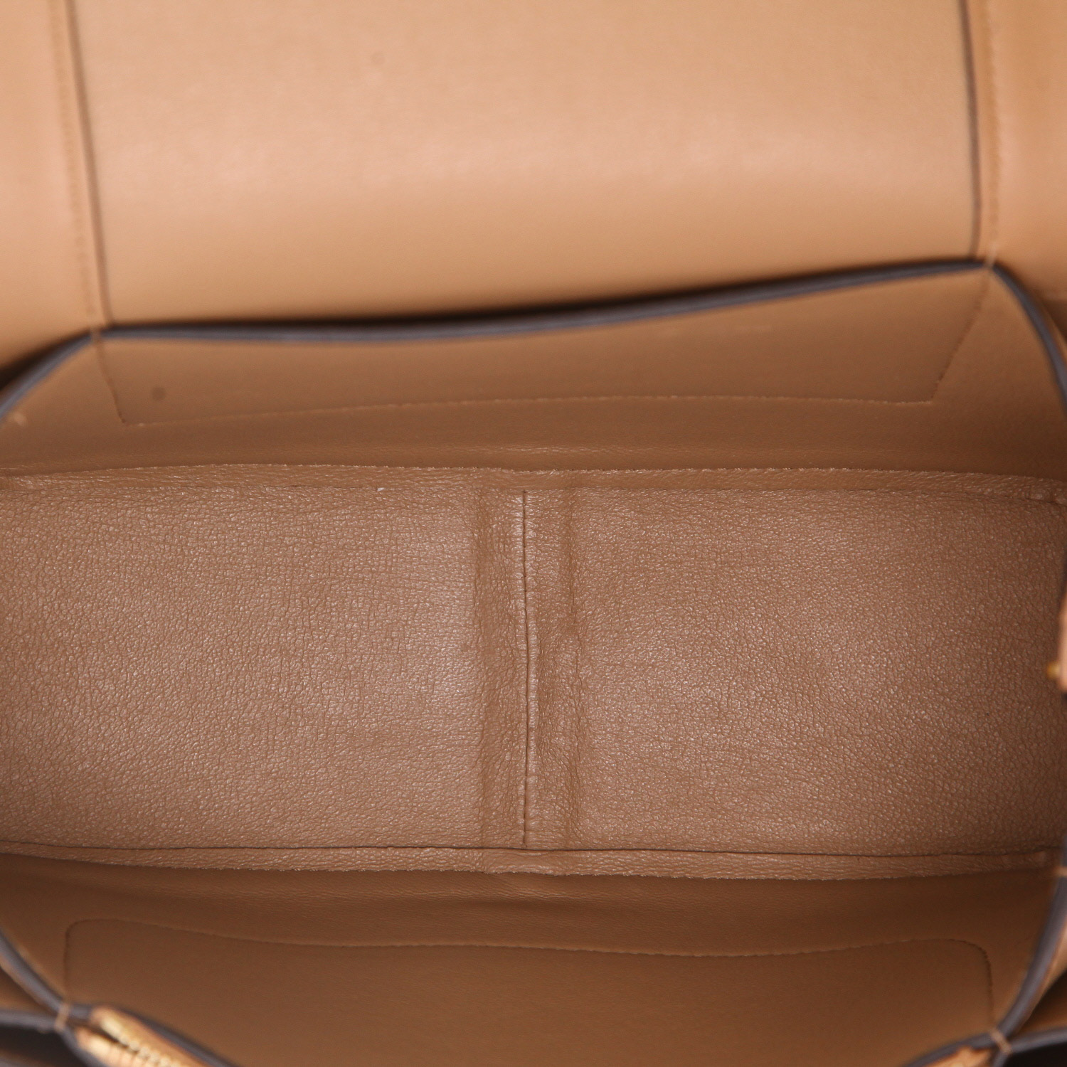 Sac porté épaule Celine  Frame en cuir beige et marron - Detail D3