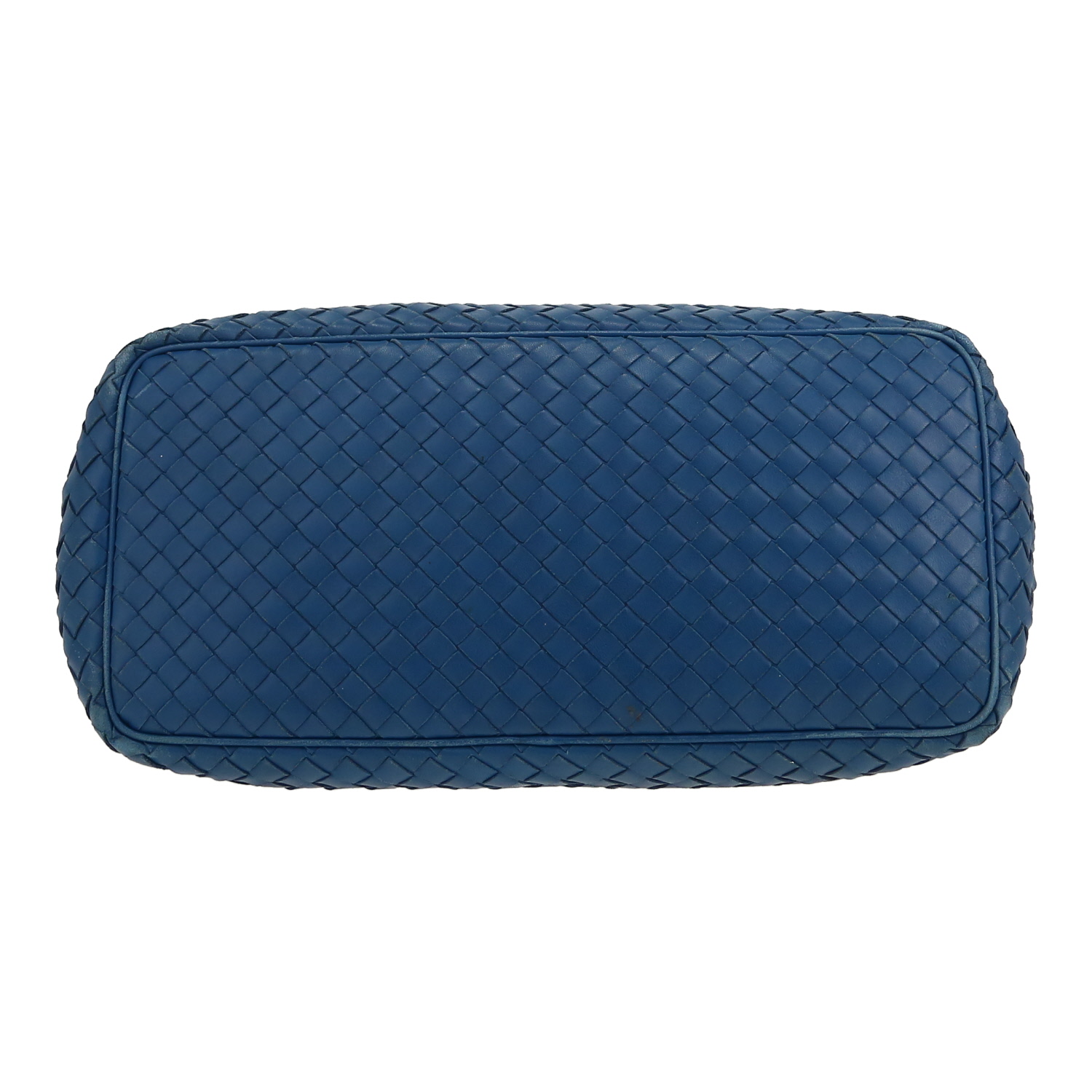 Bolso de mano Bottega Veneta   en cuero intrecciato azul - Detail D1