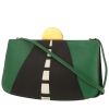 Hermès  Sac A Malices shoulder bag  in green and black Courchevel leather - 00pp thumbnail