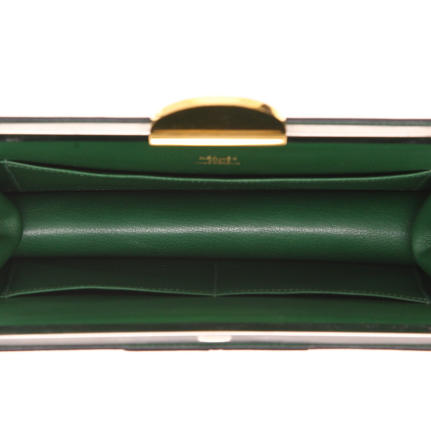 Bolso bandolera Hermès  Sac A Malices en cuero Courchevel verde y negro - Detail D3