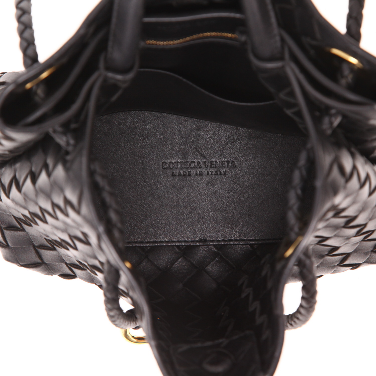 Bolso de mano Bottega Veneta  Andiamo en cuero intrecciato negro - Detail D3