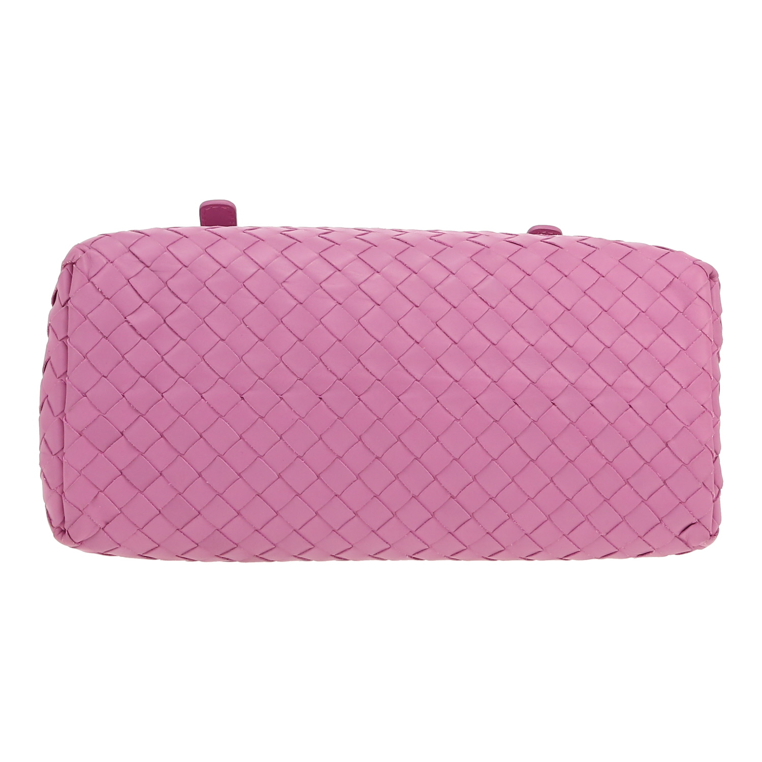 Sac bandoulière Bottega Veneta  Roma en cuir intrecciato rose - Detail D1