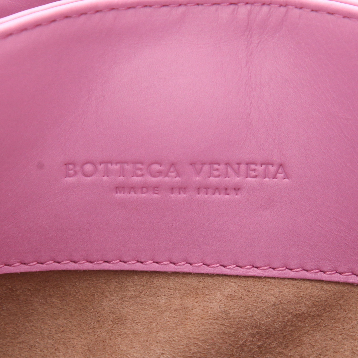 Borsa a tracolla Bottega Veneta  Roma in pelle intrecciata rosa - Detail D2
