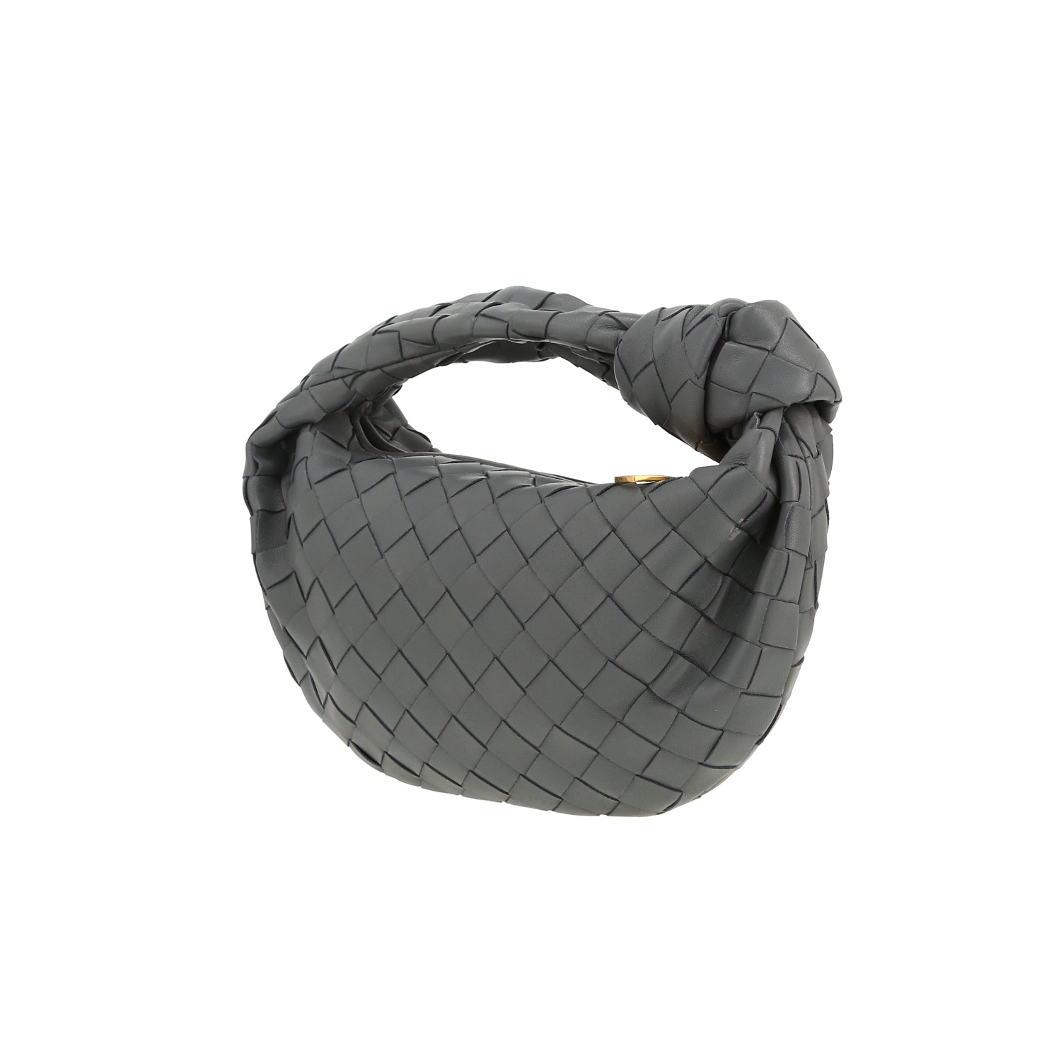 Sac à main Bottega Veneta  Mini Jodie en cuir intrecciato gris - Detail D6