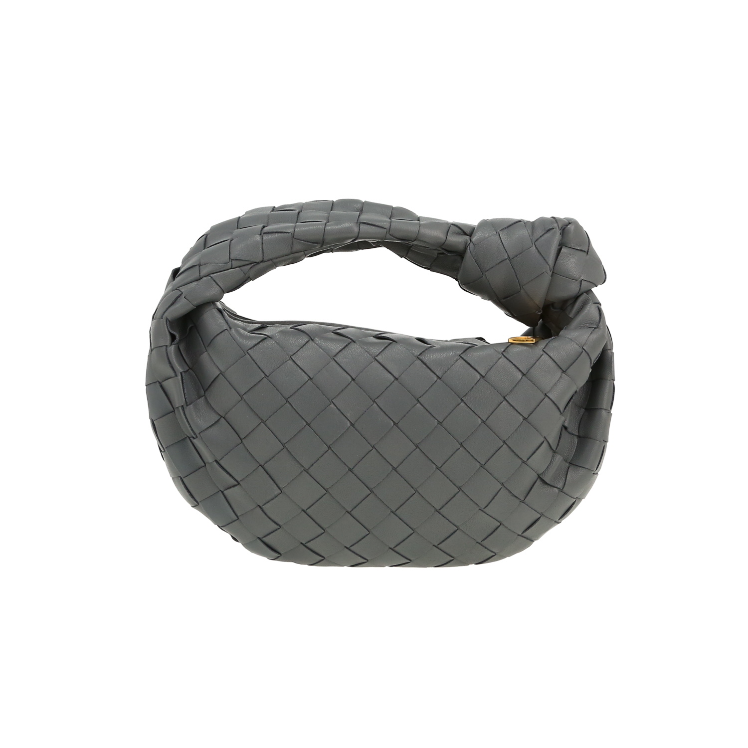 Bolso de mano Bottega Veneta  Mini Jodie en cuero intrecciato gris - Detail D7