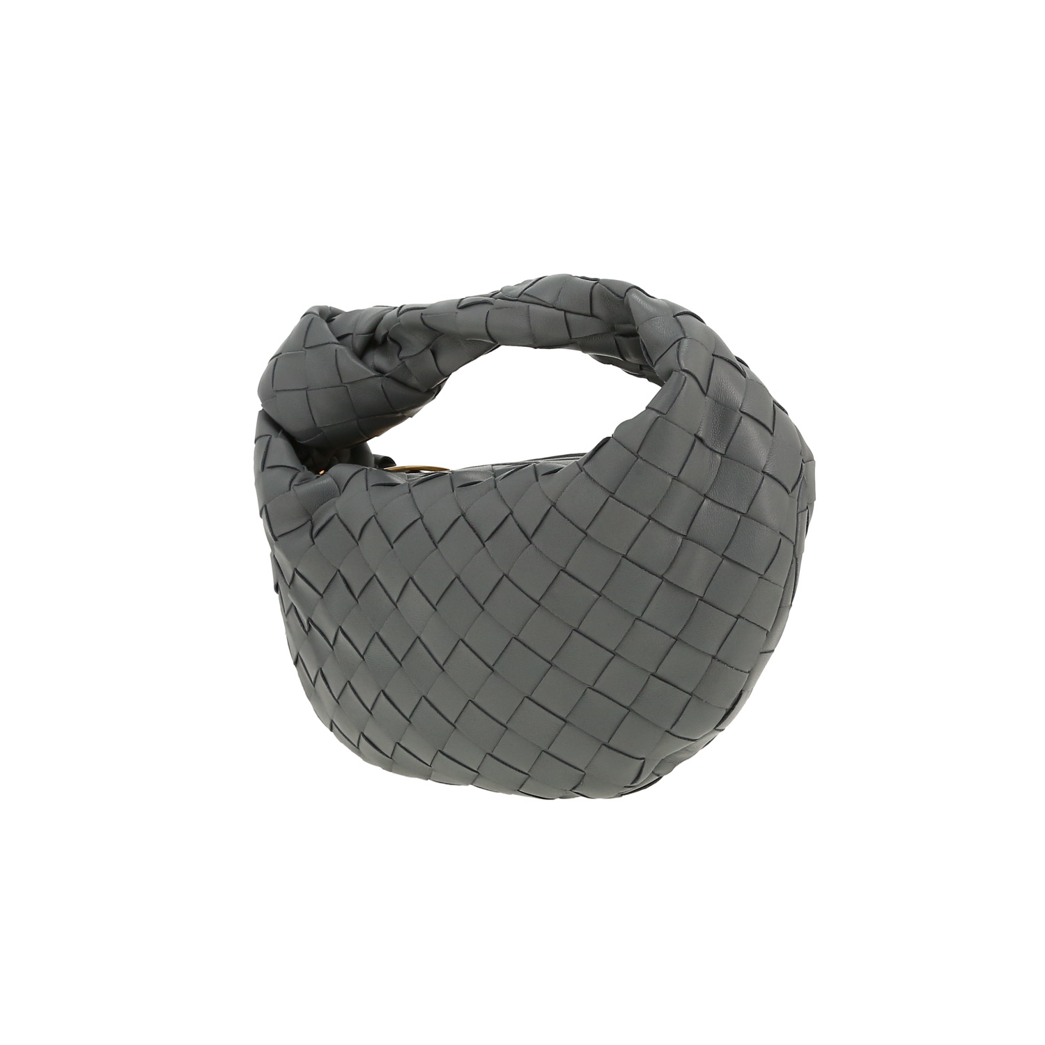 Borsa Bottega Veneta  Mini Jodie in pelle intrecciata grigia - Detail D9