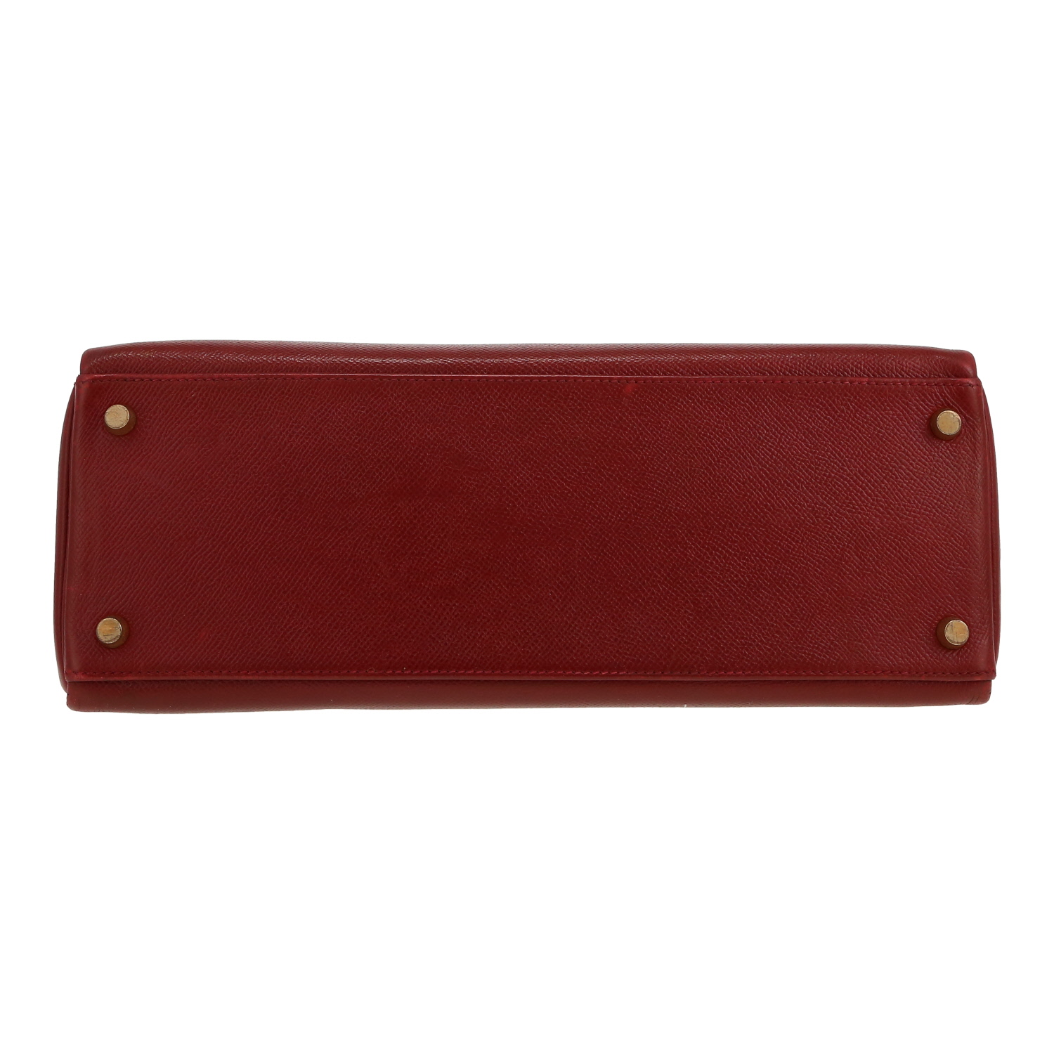 Borsa Hermès  Kelly 32 cm in pelle Courchevel rosso H - Detail D1