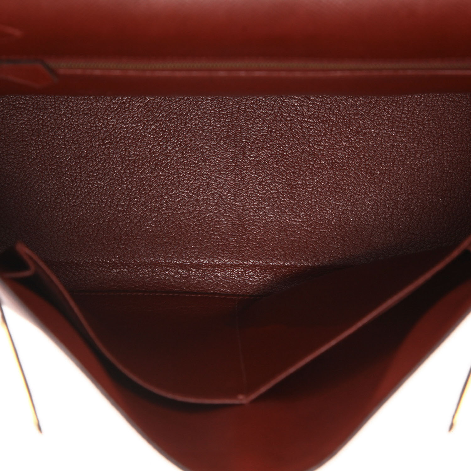 Bolso de mano Hermès  Kelly 32 cm en cuero Courchevel rojo H - Detail D3