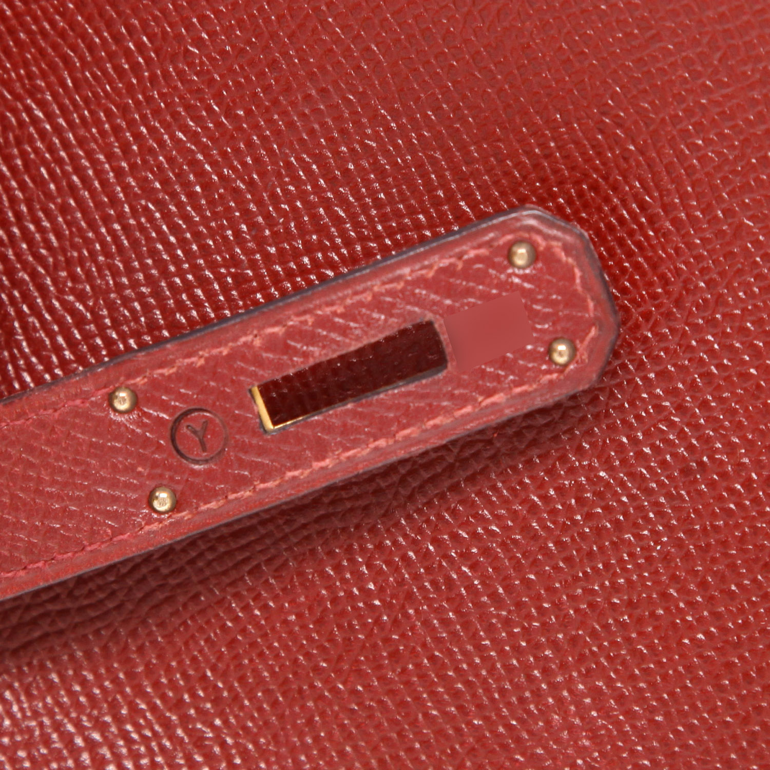 Sac à main Hermès  Kelly 32 cm en cuir Courchevel rouge H - Detail D4