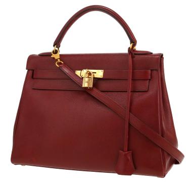 Sac à main Hermès  Kelly 32 cm en cuir Courchevel rouge H