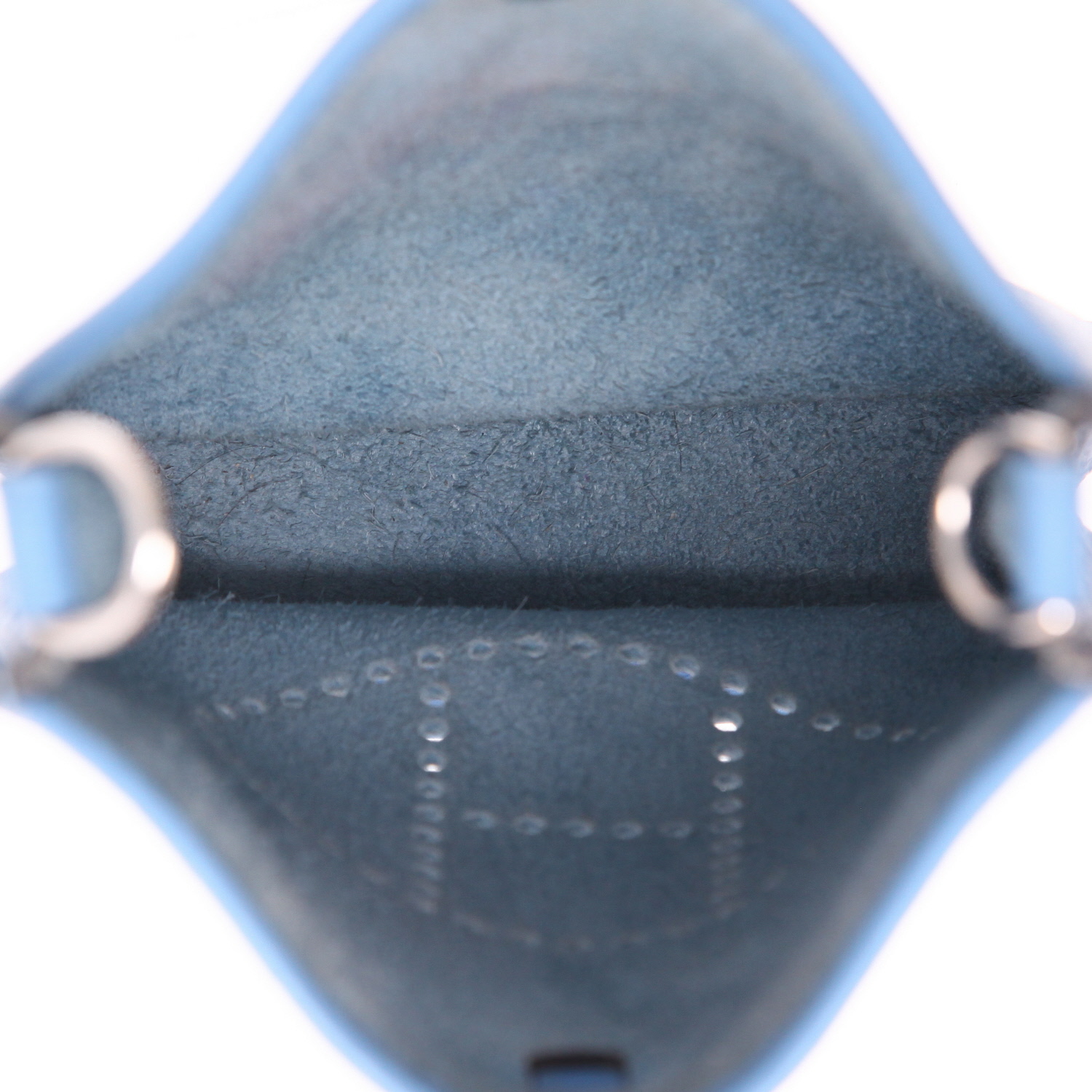 Borsa a tracolla Hermès  Mini Evelyne in pelle taurillon clemence Bleu Paradis - Detail D3