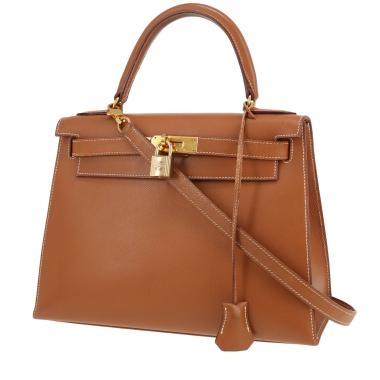 Borsa Hermès  Kelly 28 cm in pelle Courchevel gold
