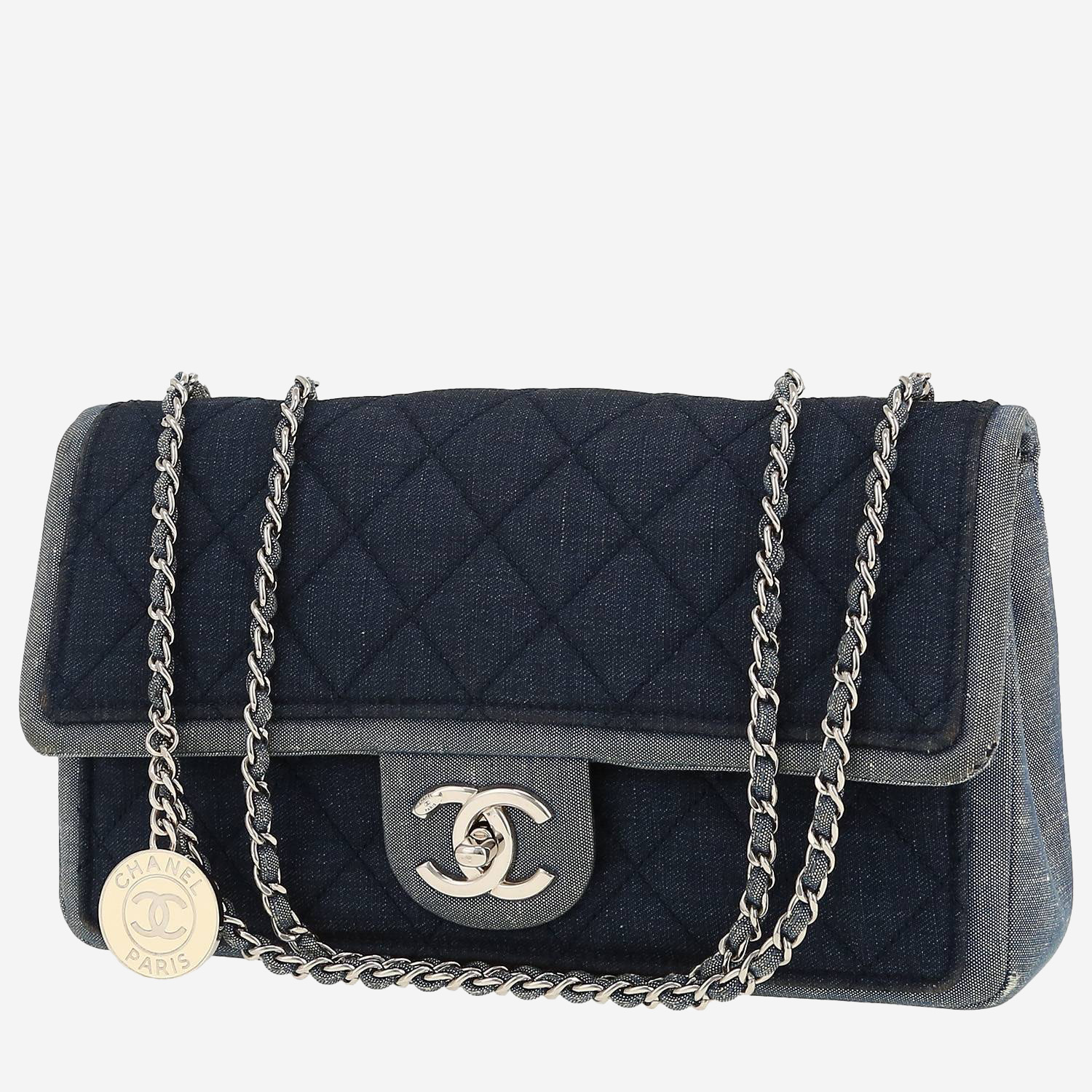 Chanel Timeless handbag in blue denim canvas