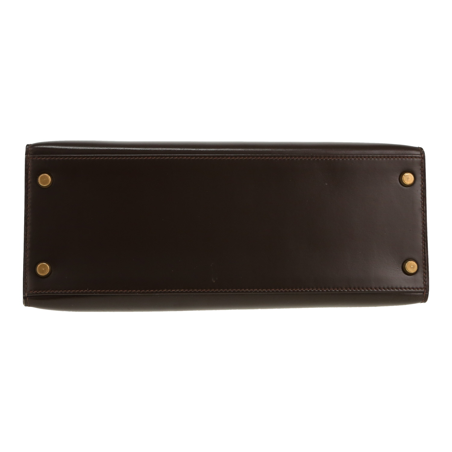 Hermès  Kelly 28 cm handbag  in brown box leather - Detail D1