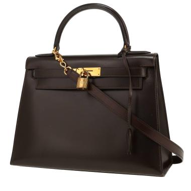 Hermès  Kelly 28 cm handbag  in brown box leather
