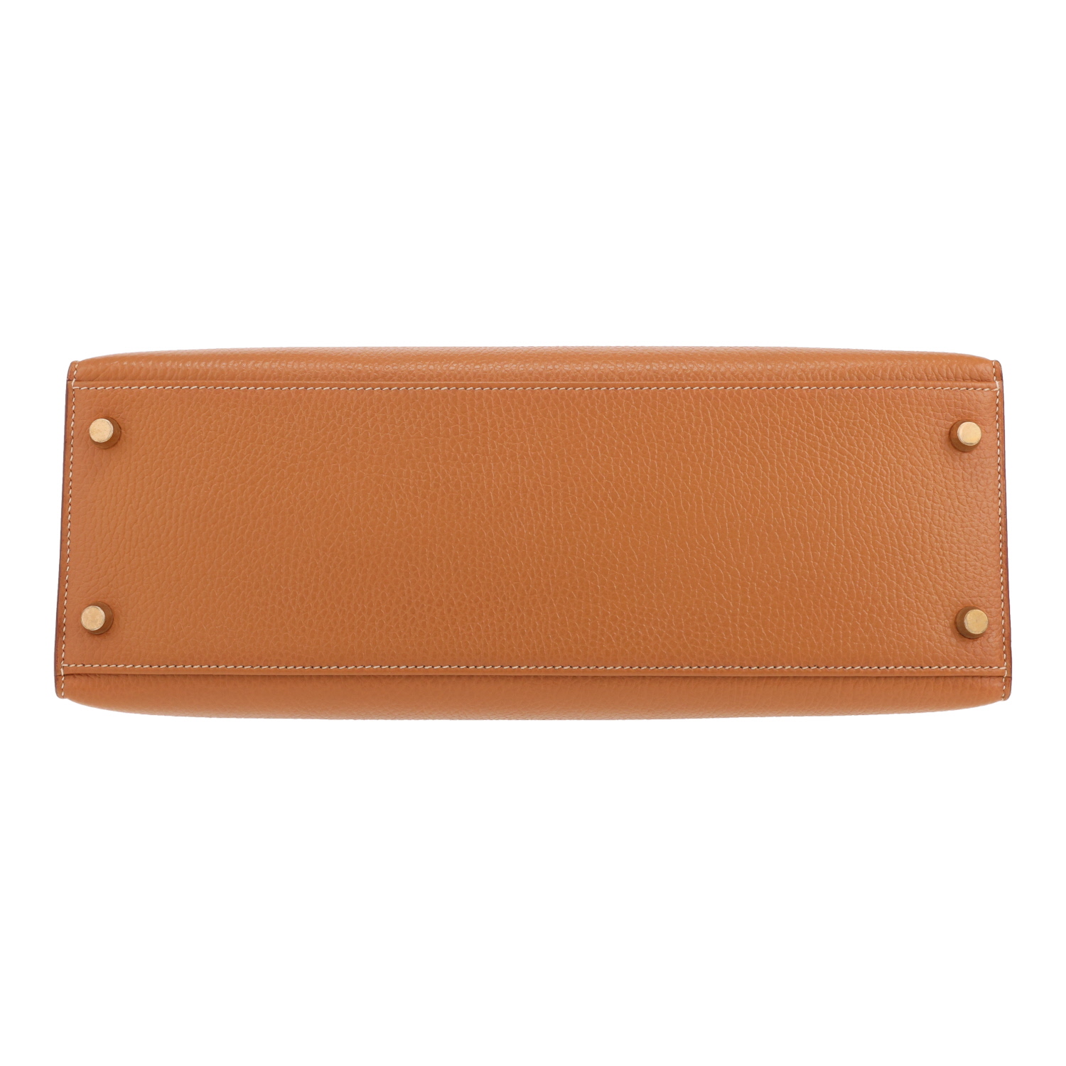 Hermès  Kelly 32 cm handbag  in gold Ardenne leather - Detail D1