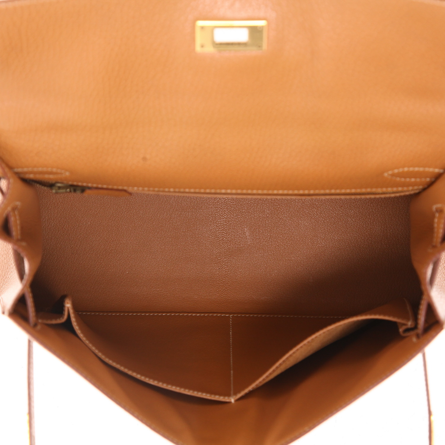 Sac à main Hermès  Kelly 32 cm en cuir Ardenne gold - Detail D3