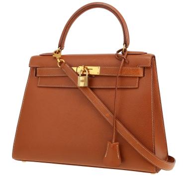 Borsa Hermès  Kelly 28 cm in pelle Courchevel gold